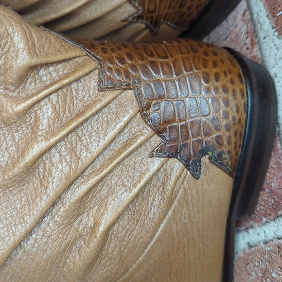 Vintage Etienne Aigner Designer Croc Alligator Leather 80's Women's Boots 8.5 - Picture 8 of 16